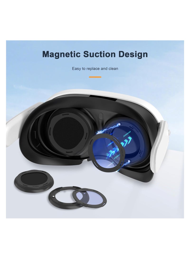 Meta Quest 3 Lens Protector Kit with Blue Light Blocking Glasses and Anti-Scratch Ring, Compatible with Oculus Quest 3