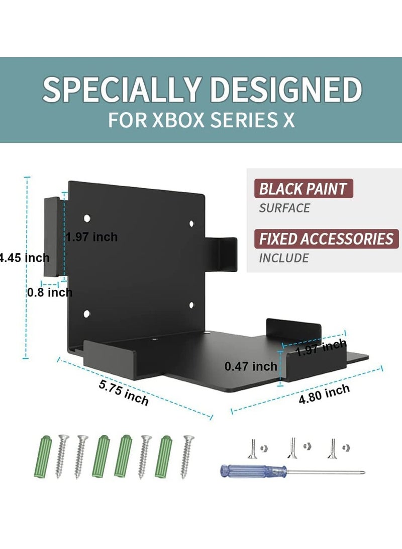 Wall Mount Holder for Xbox Series X - Anti-Slip Steel Storage Rack and Game Bracket Stand for Securely Displaying Your Gaming Console.