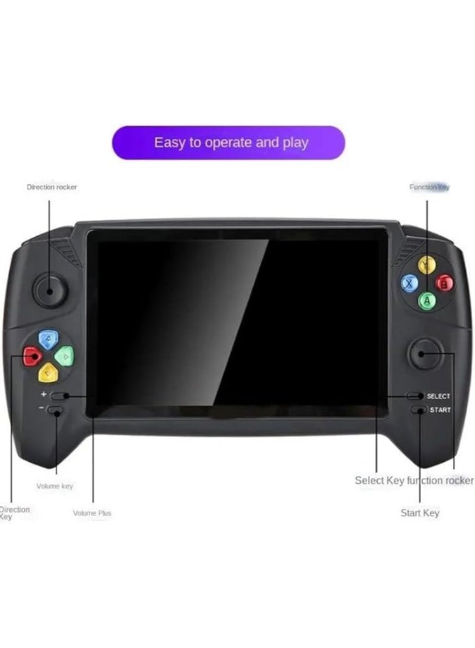 handheld game console 7 inch large screen with up to 5000 different games multi-function dual game console with handle can connect to TV with 2 controllers