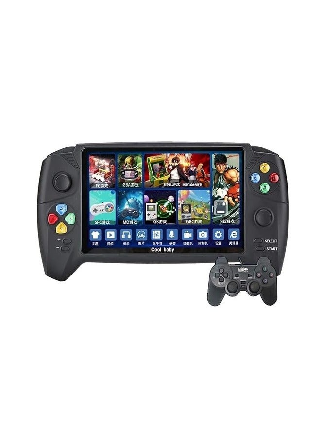 handheld game console 7 inch large screen with up to 5000 different games multi-function dual game console with handle can connect to TV with 2 controllers