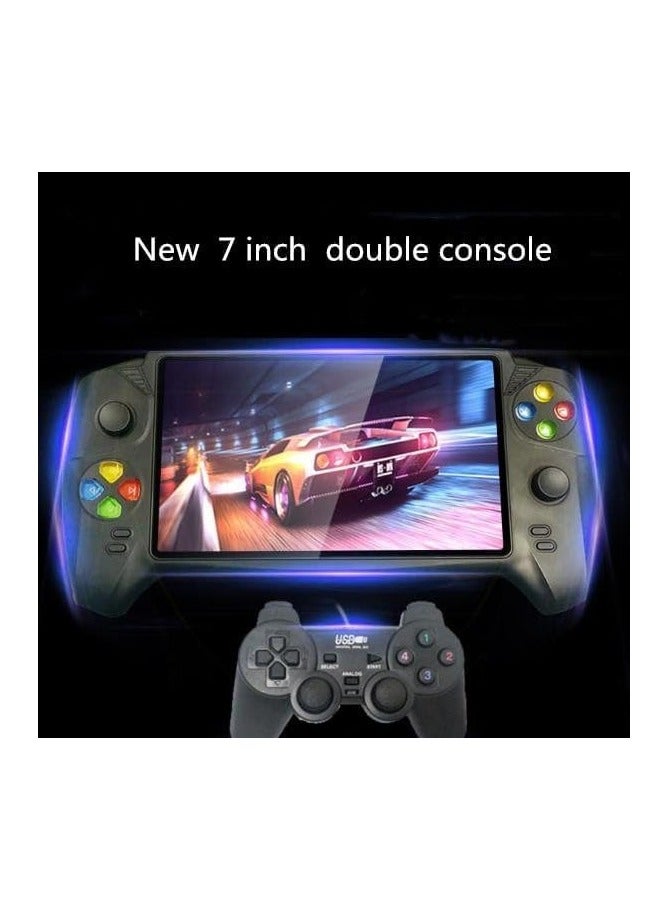 handheld game console 7 inch large screen with up to 5000 different games multi-function dual game console with handle can connect to TV with 2 controllers