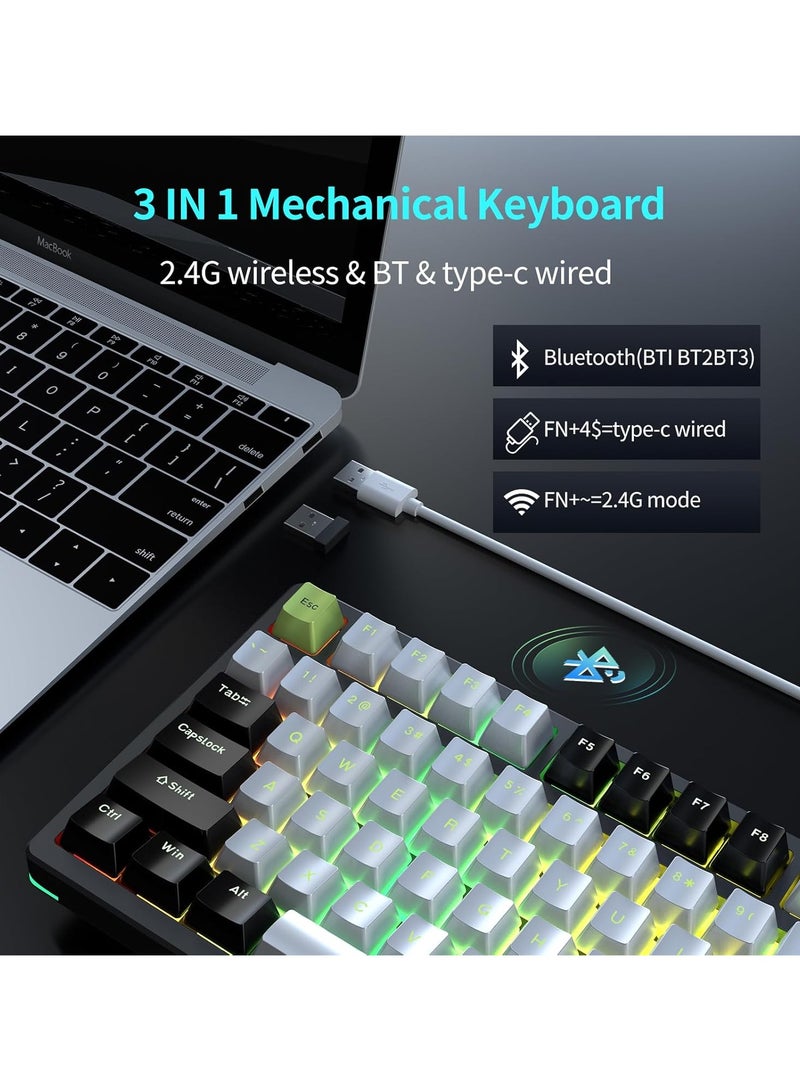 F98 Wireless Mechanical Keyboard, 95% Hot-swappable, Pre-lubed Nimbus V3 Switch, Gasket Structure, RGB Backlit, Tri-Mode BT5.0/2.4G/USB-C Mechanical Keyboard