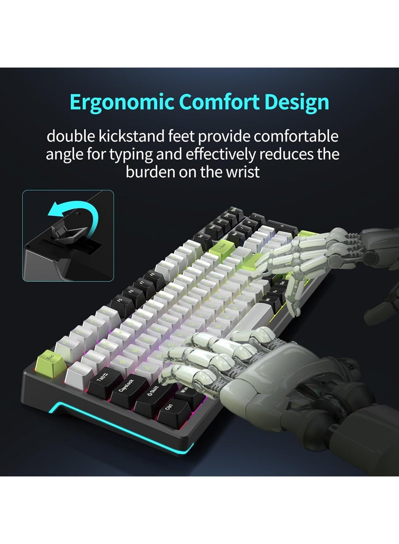 F98 Wireless Mechanical Keyboard, 95% Hot-swappable, Pre-lubed Nimbus V3 Switch, Gasket Structure, RGB Backlit, Tri-Mode BT5.0/2.4G/USB-C Mechanical Keyboard