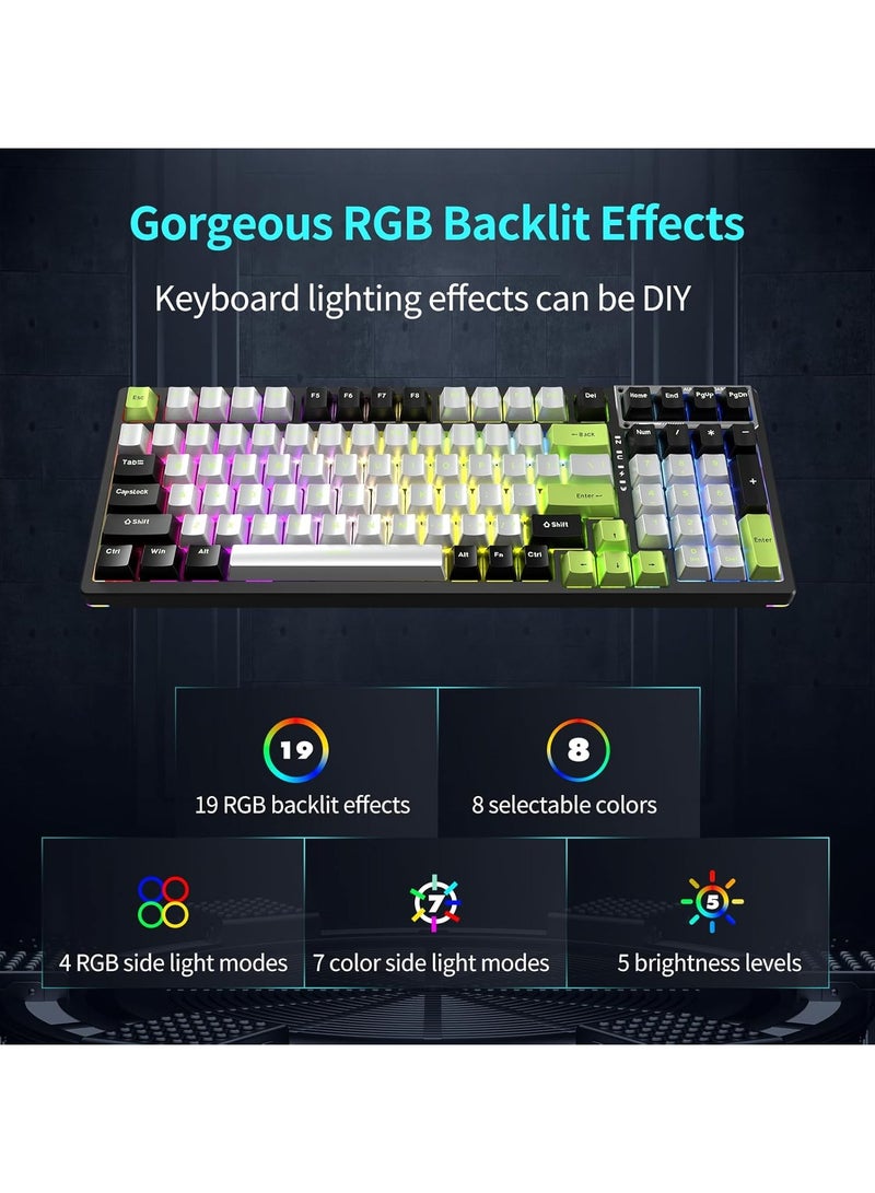 F98 Wireless Mechanical Keyboard, 95% Hot-swappable, Pre-lubed Nimbus V3 Switch, Gasket Structure, RGB Backlit, Tri-Mode BT5.0/2.4G/USB-C Mechanical Keyboard