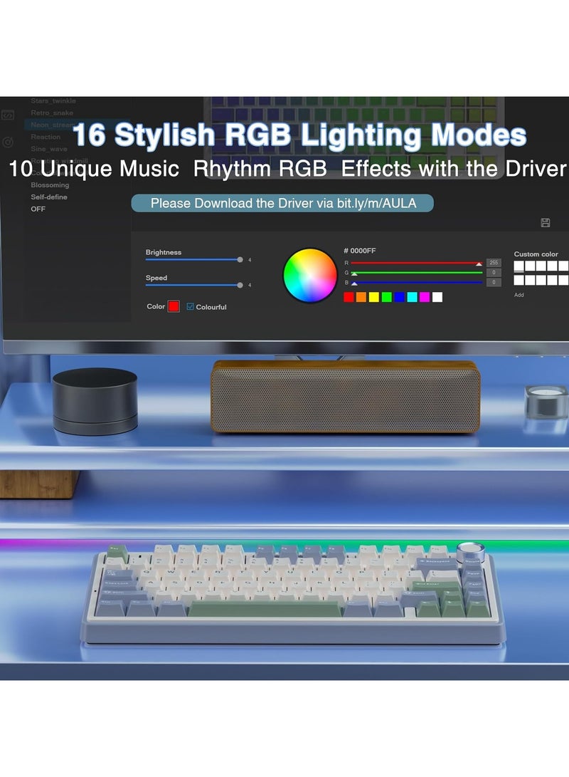 F75 75% Wireless Mechanical Keyboard,Gasket Hot Swappable Custom Keyboard,Pre-lubed Graywood V3 Switches RGB Backlit Gaming Keyboard,2.4GHz/Type-C/BT5.0 Mechanical Keyboard