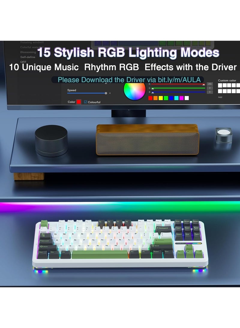 F87 PRO Wireless Mechanical Keyboard,80% TKL Custom Hot Swappable Keyboard, Gasket Mount Gaming Keyboard with PBT Keycaps, Pre-lubed Greenwood V4 Switch,2.4GHz/USB-C/BT5.0 RGB Backlit Mechanical Keyboard