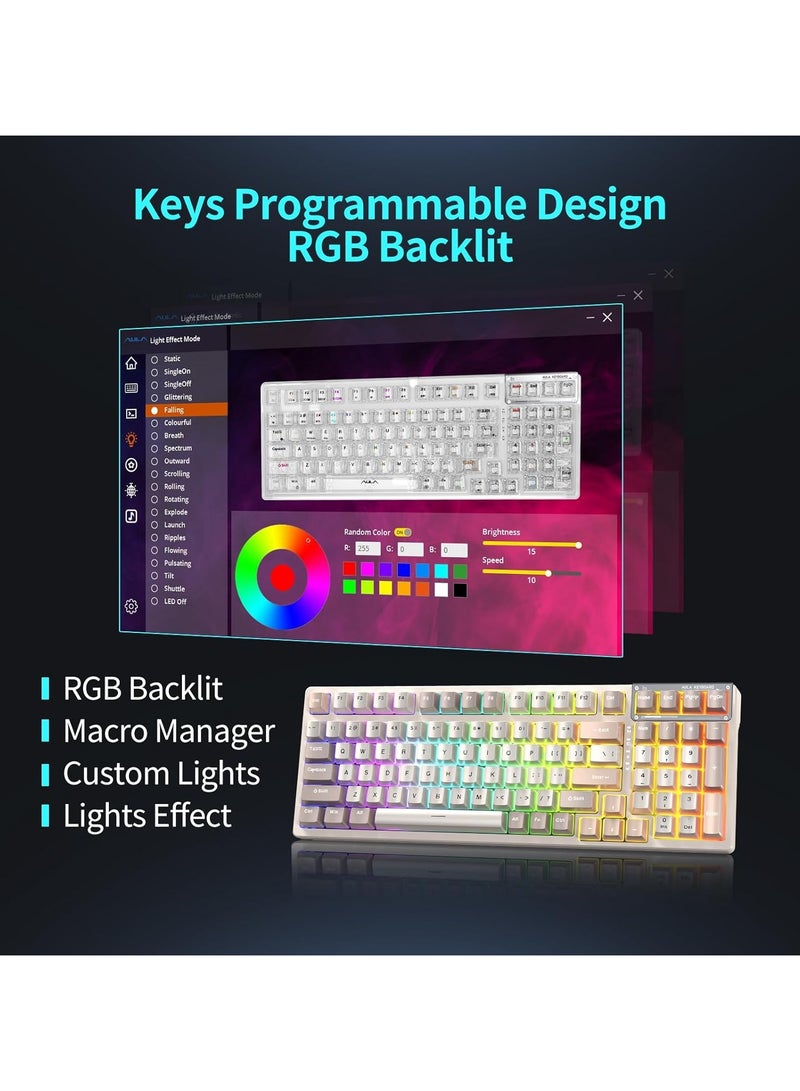 F98 Wireless Mechanical Keyboard, 95% Hot-swappable, Pre-lubed Nimbus V3 Switch, Gasket Structure, RGB Backlit, Tri-Mode BT5.0/2.4G/USB-C Mechanical Keyboard