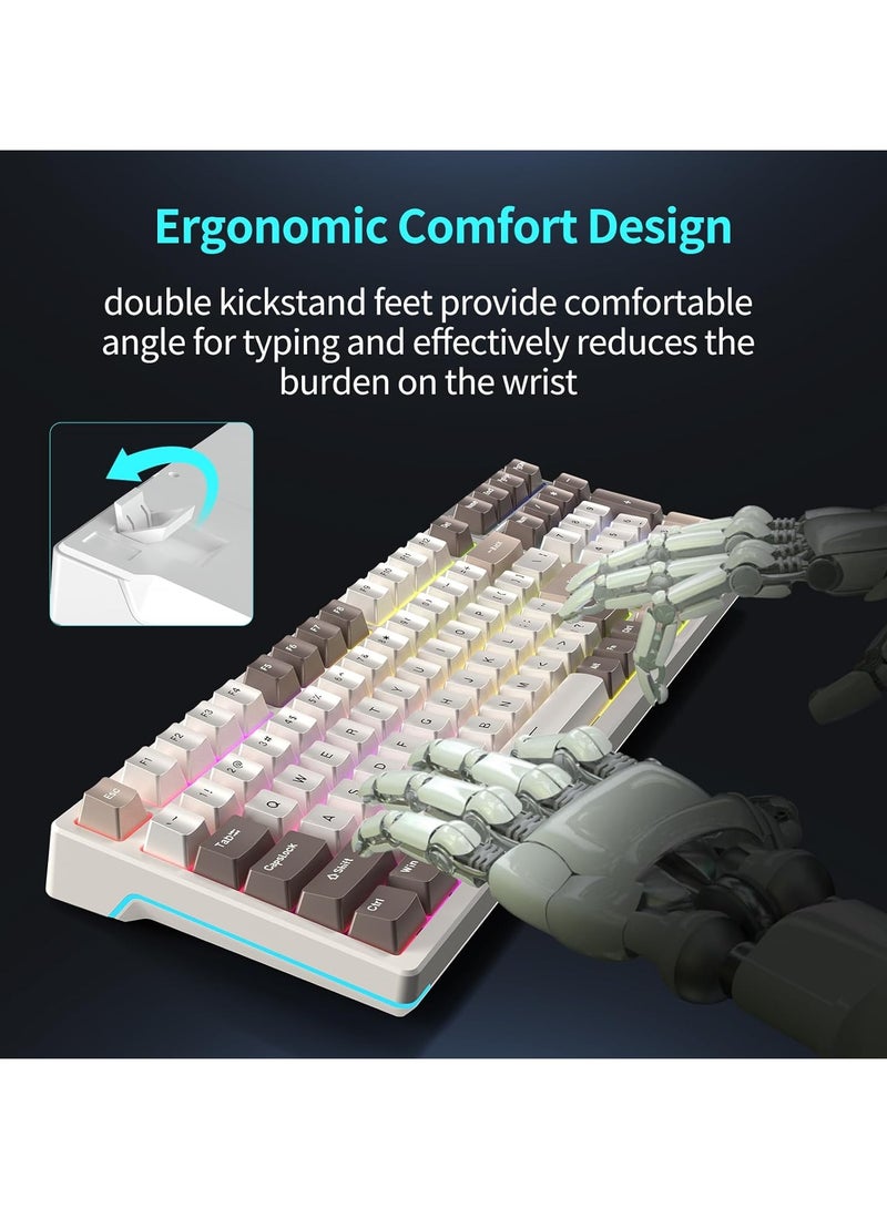 F98 Wireless Mechanical Keyboard, 95% Hot-swappable, Pre-lubed Nimbus V3 Switch, Gasket Structure, RGB Backlit, Tri-Mode BT5.0/2.4G/USB-C Mechanical Keyboard