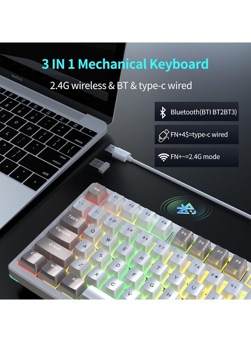 F98 Wireless Mechanical Keyboard, 95% Hot-swappable, Pre-lubed Nimbus V3 Switch, Gasket Structure, RGB Backlit, Tri-Mode BT5.0/2.4G/USB-C Mechanical Keyboard