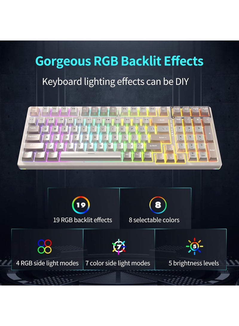 F98 Wireless Mechanical Keyboard, 95% Hot-swappable, Pre-lubed Nimbus V3 Switch, Gasket Structure, RGB Backlit, Tri-Mode BT5.0/2.4G/USB-C Mechanical Keyboard