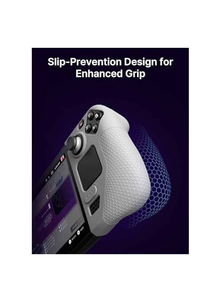 Silicone Grip Protection Case Compatible for Steam Deck, Steam Deck Grip, Steam Deck GripSkin, GripArmor Silicone Sleeve Set (one Left and one Right) - GP0016 Grey