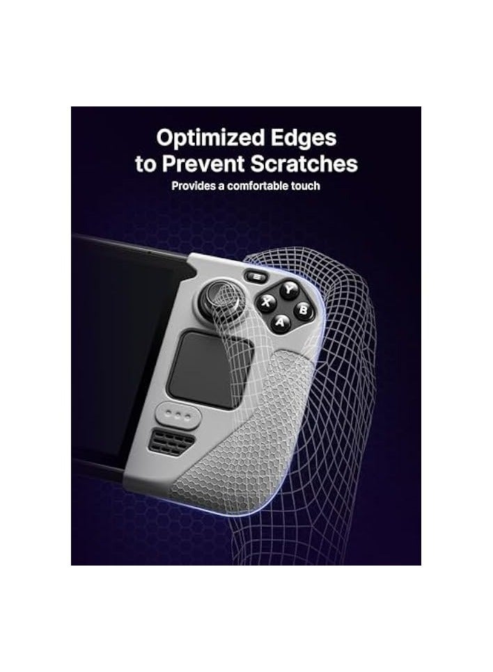 Silicone Grip Protection Case Compatible for Steam Deck, Steam Deck Grip, Steam Deck GripSkin, GripArmor Silicone Sleeve Set (one Left and one Right) - GP0016 Grey