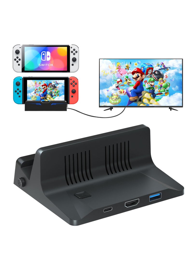 4K60Hz HDMI 2.0 Docking Station for Nintendo Switch/Switch OLED - Official Replacement Charger with HDMI and USB 3.0 Ports