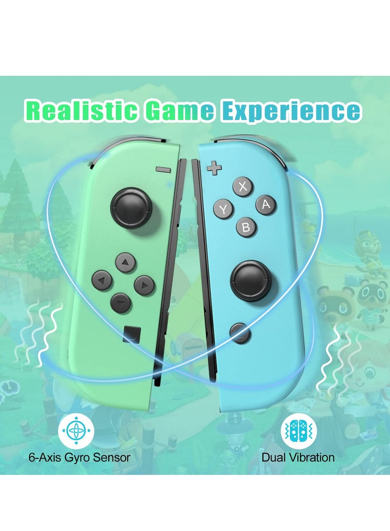 Wireless Joy-Con Controllers for Nintendo Switch, L/R Replacement Compatible with Switch/Lite/OLED, Joystick with Wake-up, Screenshot, and Dual Vibration (Light Blue)