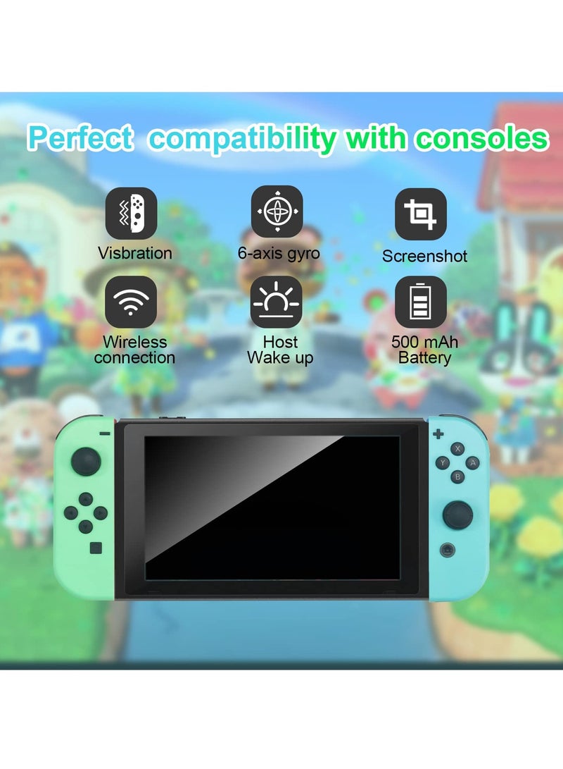 Wireless Joy-Con Controllers for Nintendo Switch, L/R Replacement Compatible with Switch/Lite/OLED, Joystick with Wake-up, Screenshot, and Dual Vibration (Light Blue)