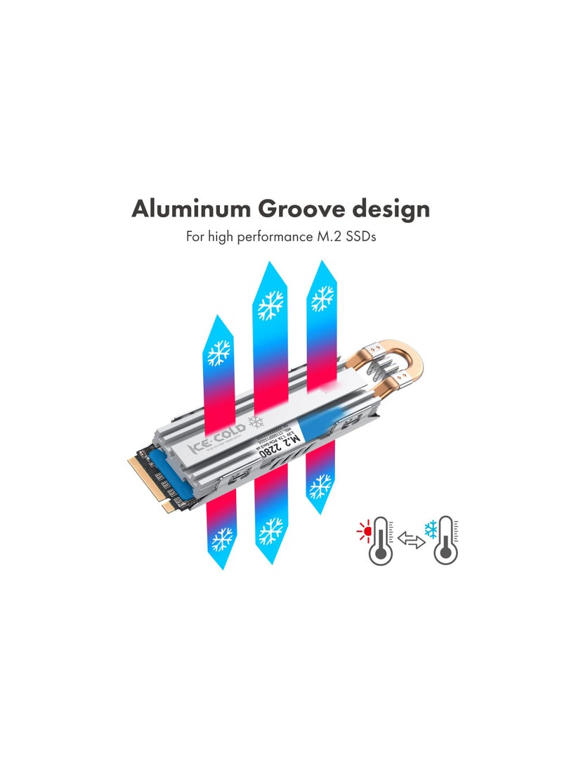 PS5 M.2 NVMe SSD Heatsink, Magnesium Aluminum Alloy Design for Enhanced Heat Dissipation, Compatible with PS5 Internal PCIe M.2 NVMe Gaming SSD [M22]