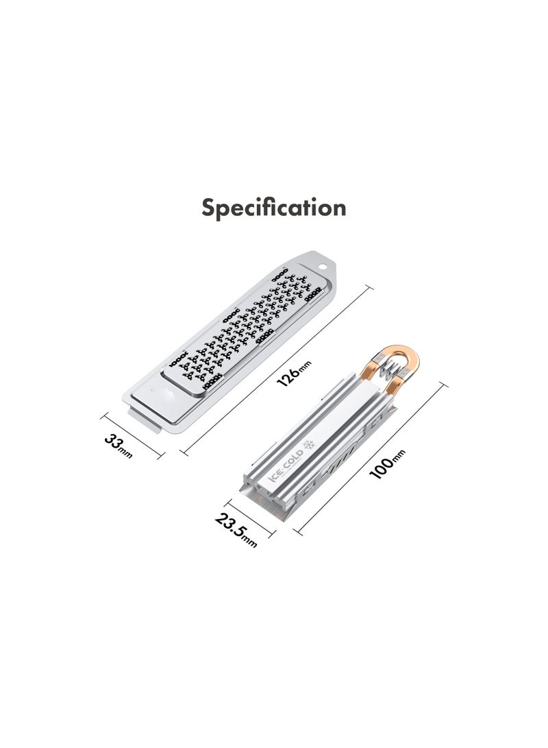 PS5 M.2 NVMe SSD Heatsink, Magnesium Aluminum Alloy Design for Enhanced Heat Dissipation, Compatible with PS5 Internal PCIe M.2 NVMe Gaming SSD [M22]