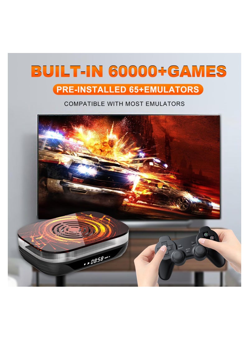 Super Console X4 Plus - Pre-Loaded with 60,000+ Games, 65+ Emulators, EmuELEC 4.6/Android 11.0, S905x4, 4K UHD Display, Includes 2 Controllers for Ultimate Retro Gaming Experience.