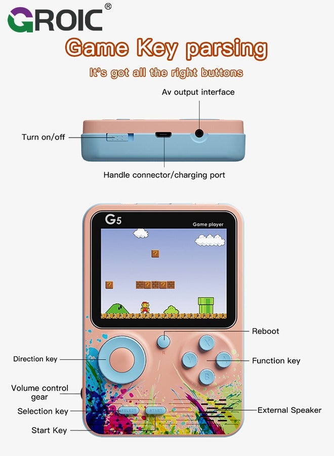 Handheld Game Player Video-Game 8 Bit Retro Mini Pocket Gameboy Handheld Game Console Built-in 500 Classic Games for Child Kids