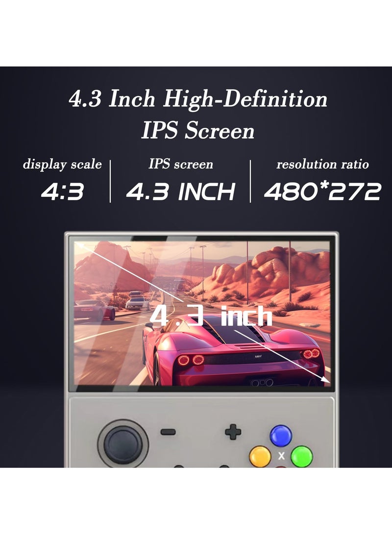 SYOSI Handheld Game Console, Retro Video Game Player, 4.3 Inch IPS Screen, Linux OS, Built-in 64G TF Card, Built-in 20,000+ Classic Games, Retro Handheld Game Console with 25 Classic Simulators