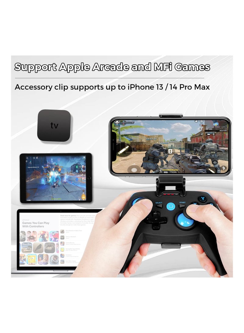 Bluetooth Gamepad Controller for iPhone, Android, Windows, Steam Deck, and DualShock Wireless Gamepad for Mobile Devices