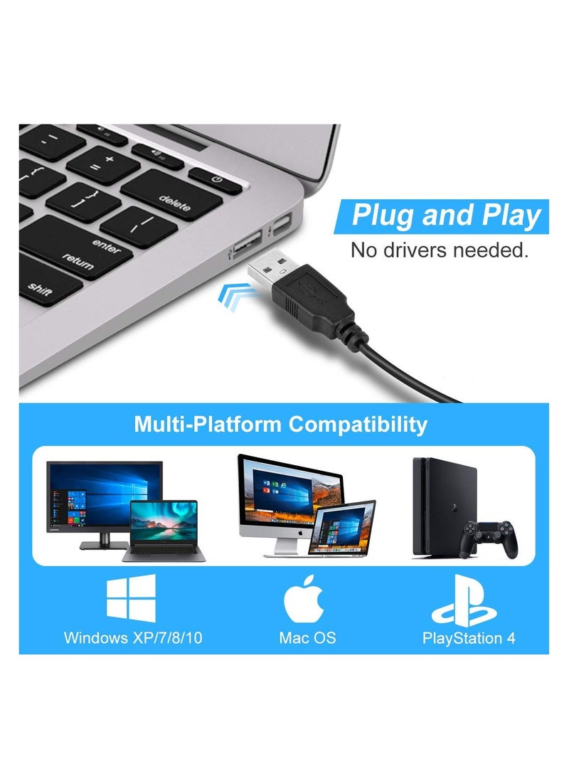 USB Microphone, USB PC Mic for Business Video Conference, Recording, Chat, Podcasting, Online Class, Mute Button with LED Indicator, Compatible with Macbook, Laptop, PC, Window