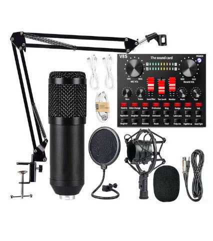 V8S Sound Card Live Streaming TikTok Singing Mic Kit Metal anti-shock frame set