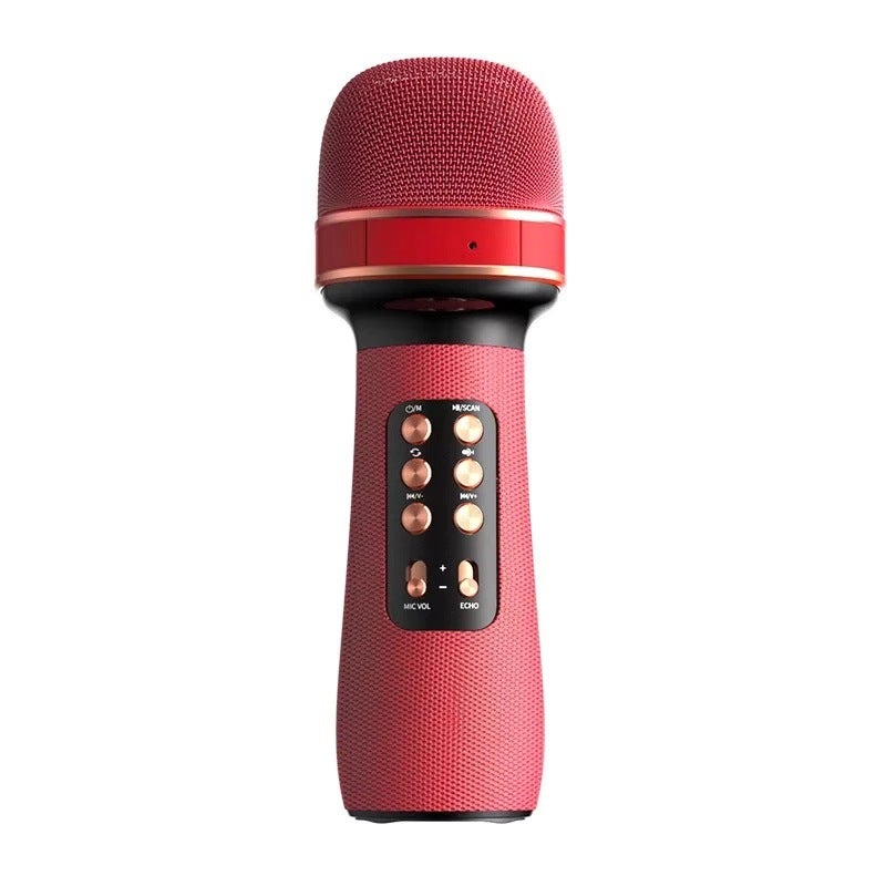 ws-898 mobile phone wireless home microphone Bluetooth microphone for karaoke software comes with speaker Red