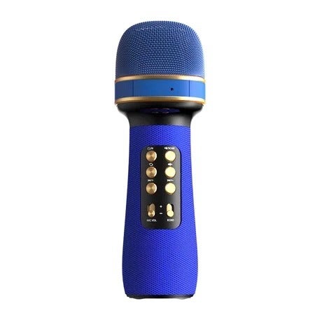 ws-898 mobile phone wireless home microphone Bluetooth microphone for karaoke software comes with speaker Blue