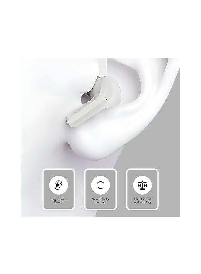 HY Crystal-T6 Earbuds With LED Display Gaming Headphones Portable Stereo HD Sound Microphone Crystal Case Noise Cancellation With Charging(White)