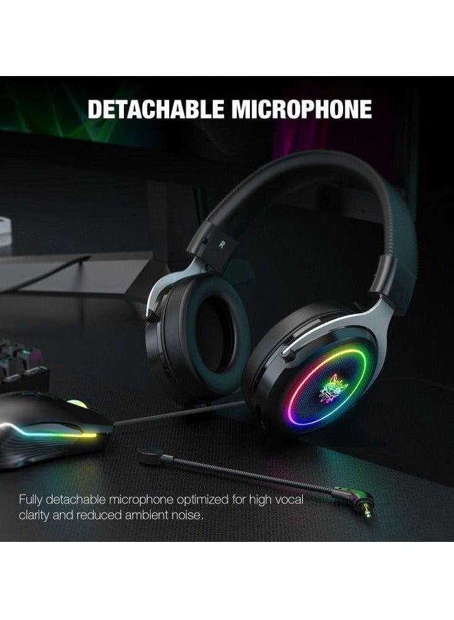 X10 Over Ear Gaming Stereo Headset With Noise Canceling Detachable Mic for Gaming And Music