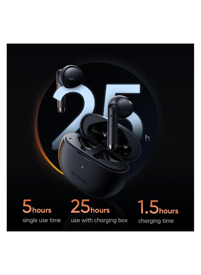 MCDODO N1 TWS Bluetooth 5.1 Earbuds - IP54 Waterproof, Active Noise Cancellation, Hi-Fi Sound, Lightweight Sports Earphones