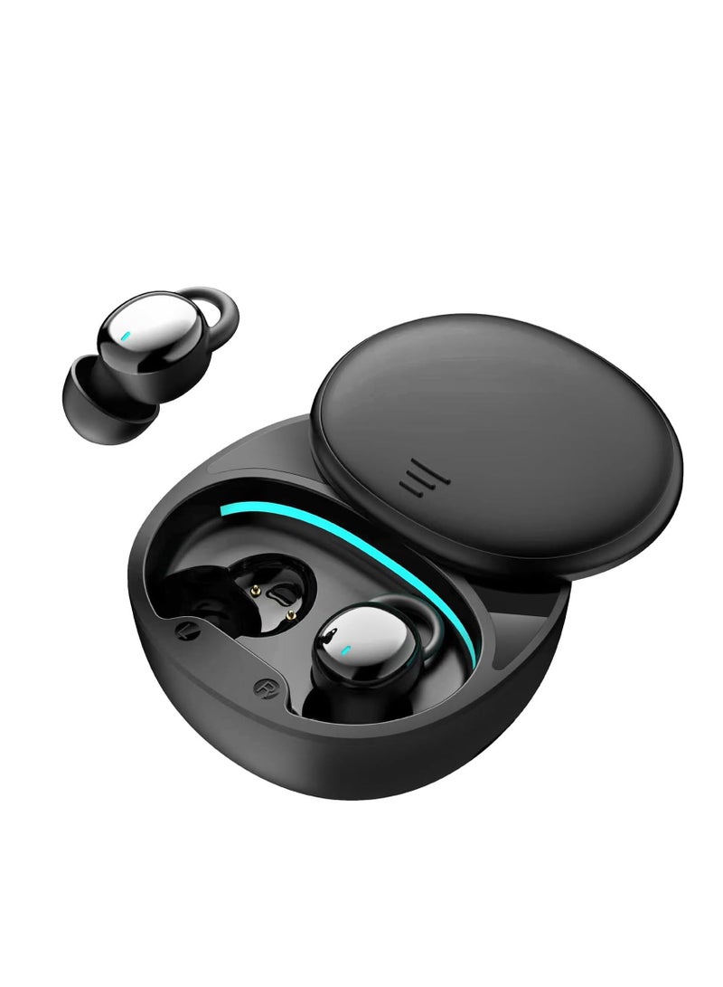 Wireless Sleep Earbuds for Side Sleepers, Comfortable Noise Blocking Headphones, Small Bluetooth Earbuds for Sleeping, Hiking, and Working, Black