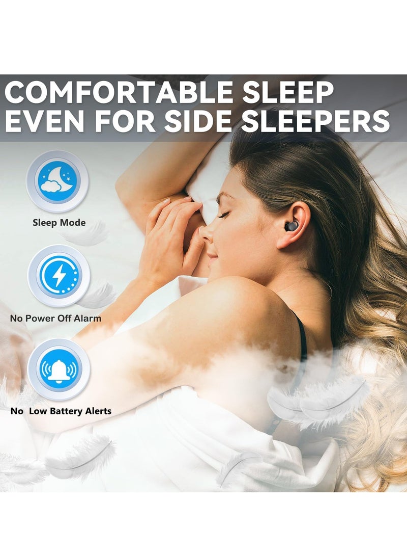 Wireless Sleep Earbuds for Side Sleepers, Comfortable Noise Blocking Headphones, Small Bluetooth Earbuds for Sleeping, Hiking, and Working, Black