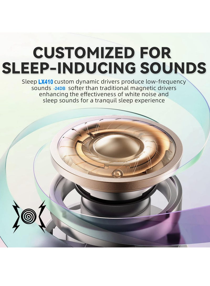 Wireless Sleep Earbuds for Side Sleepers, Comfortable Noise Blocking Headphones, Small Bluetooth Earbuds for Sleeping, Hiking, and Working, Black