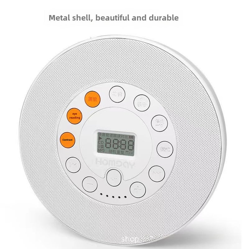 Portable CD Player MP3 Disc Music Early Education white cd player