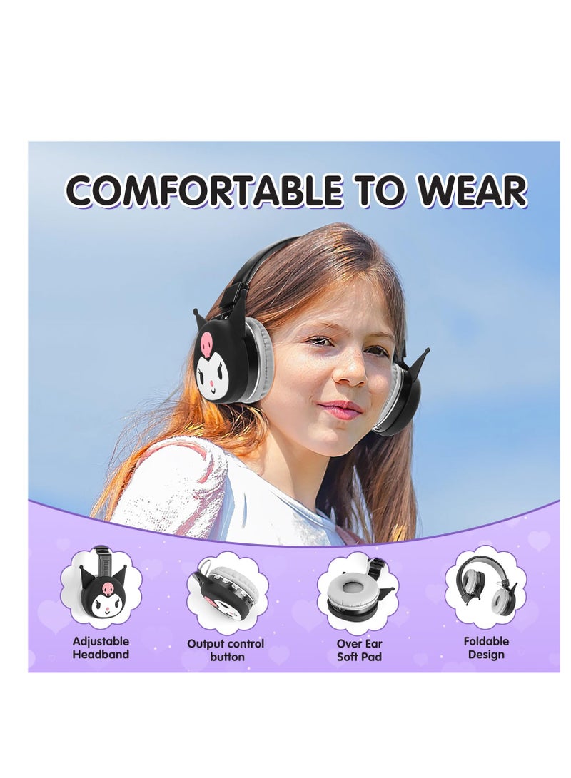 Cute Cat Ear Bluetooth Headphones for Kids with Microphone and TF Card, Perfect for School, Tablets, and Phones, Ideal for Boys and Girls