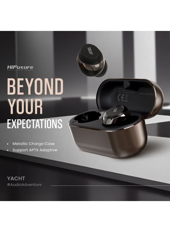 Yacht Wireless Earbuds with Wind Noise Cancellation, Gold Color