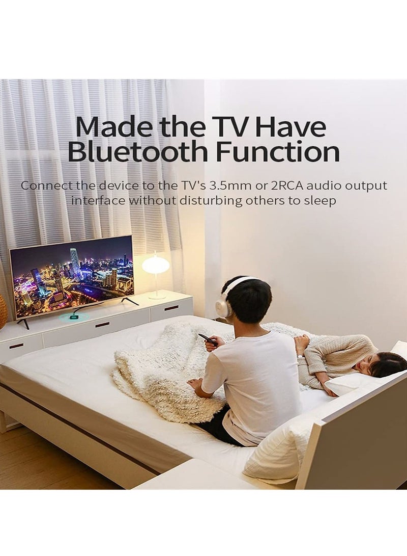 SYOSI Bluetooth 5.0 Transmitter Receiver, 2-In-1 Bluetooth Transmitter NFC Bluetooth Receiver Wireless Audio Bluetooth Adapter with 3.5mm Jack and RCA for TV Home Stereo Car Pc Home Theater