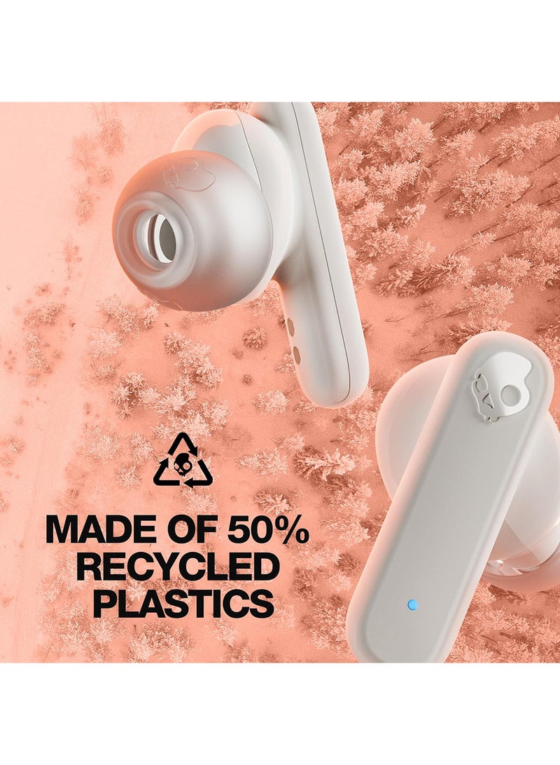 Smokin' Buds in-Ear Wireless Earbuds, 20 Hr Battery, 50% Renewable Plastics, Microphone, Works With iPhone Android And Bluetooth Devices And More Bone/Orange Glow