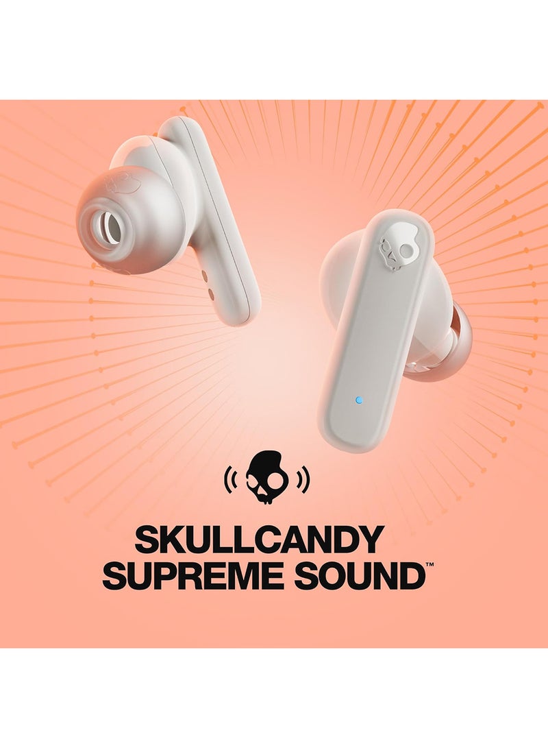 Smokin' Buds in-Ear Wireless Earbuds, 20 Hr Battery, 50% Renewable Plastics, Microphone, Works With iPhone Android And Bluetooth Devices And More Bone/Orange Glow