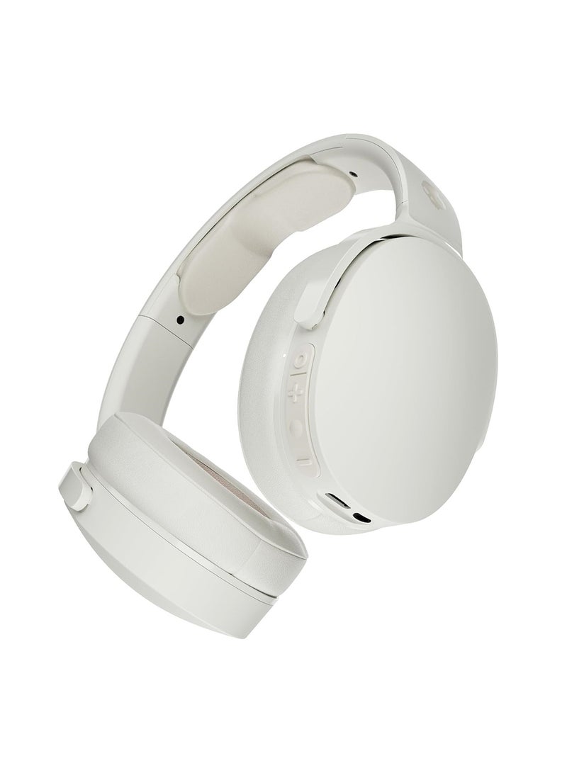 Hesh Evo Over-Ear Wireless Headphones, 36 Hr Battery, Microphone, Works With iPhone Android And Bluetooth Devices Bone/Orange Glow
