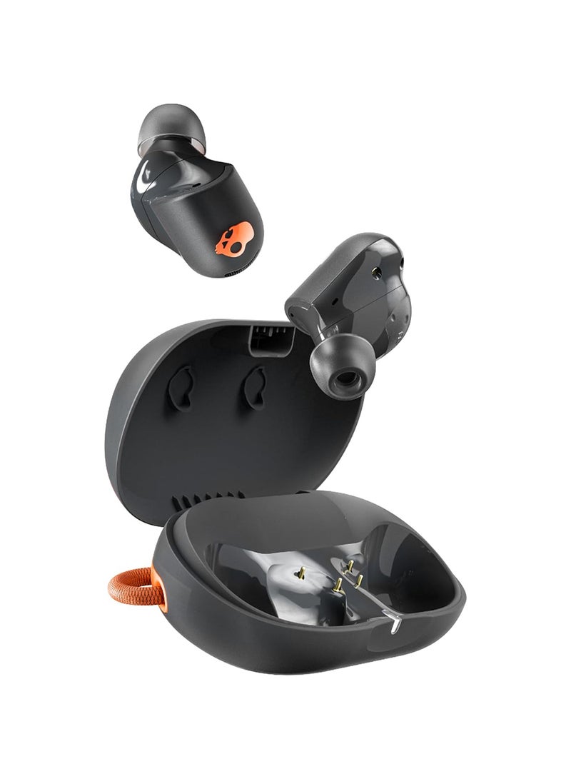 Sesh ANC Active Wireless In-Ear Headphones With Noise Cancellation, 48 Hours of Autonomy, IP67 Waterproof, Microphone, Compatible With iPhone And Android True Black/Orange