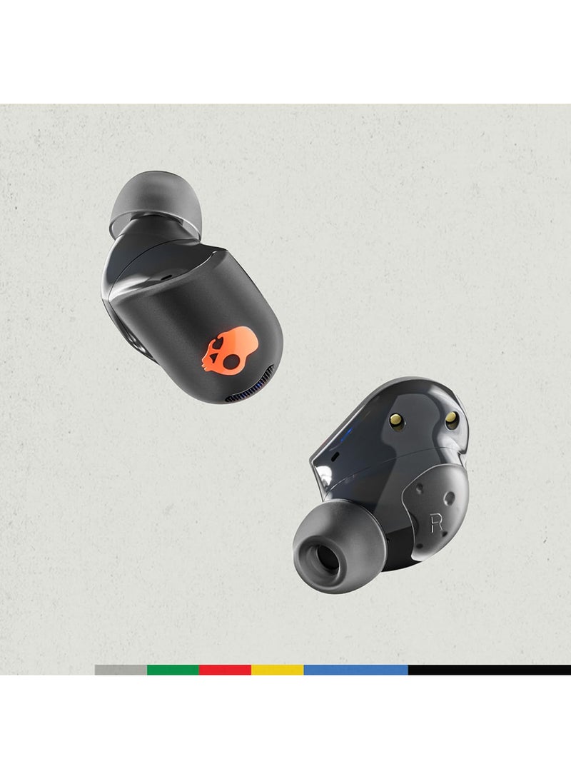 Sesh ANC Active Wireless In-Ear Headphones With Noise Cancellation, 48 Hours of Autonomy, IP67 Waterproof, Microphone, Compatible With iPhone And Android True Black/Orange