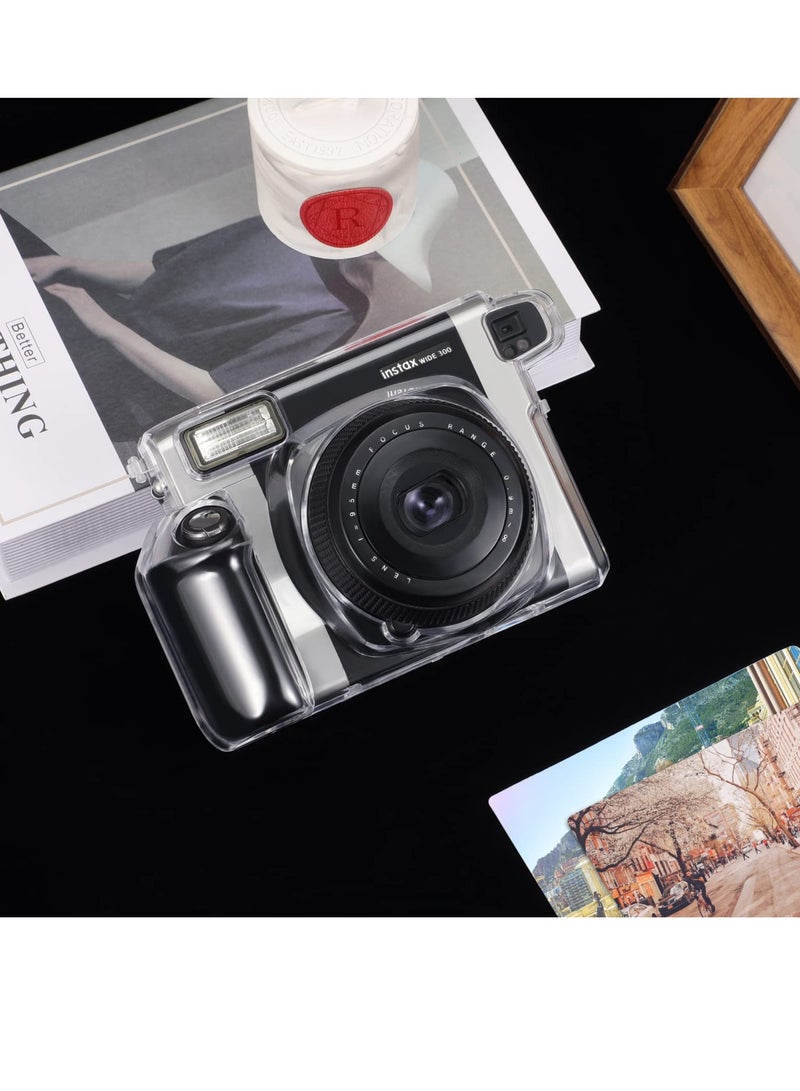 Crystal Clear Hard Case for Fujifilm Instax Wide 300 Instant Film Camera with Precise Cutouts and Protection