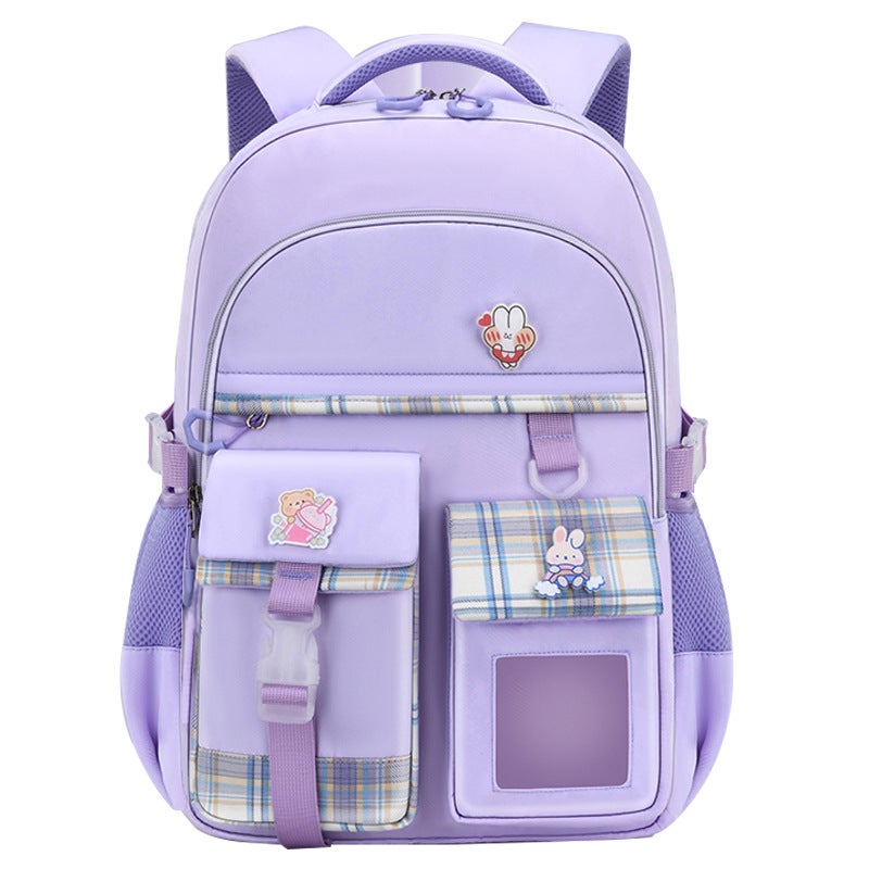 Large Capacity Spine Care Backpack Large Purple (Single Schoolbag)