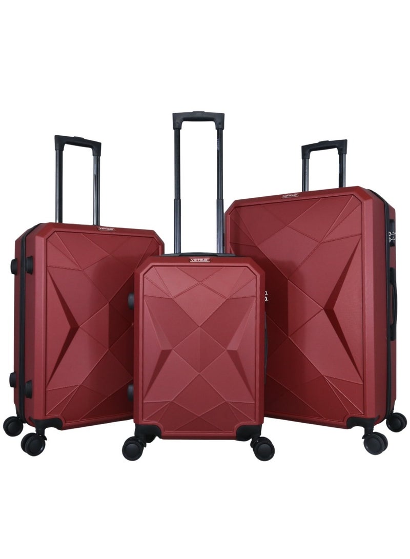 Luggage Set 3Pcs ABS Trolley Bag Set With Number Lockable System