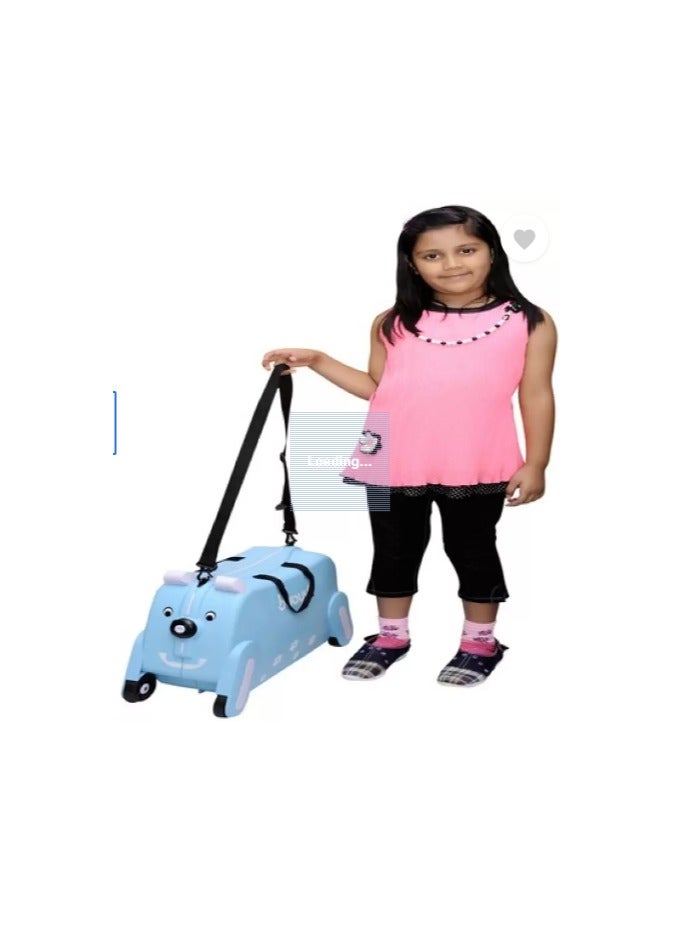 Cute Kids Trolley Bag Dog Shape Kid Toy Travel Luggage 1-8 age (Light Blue)