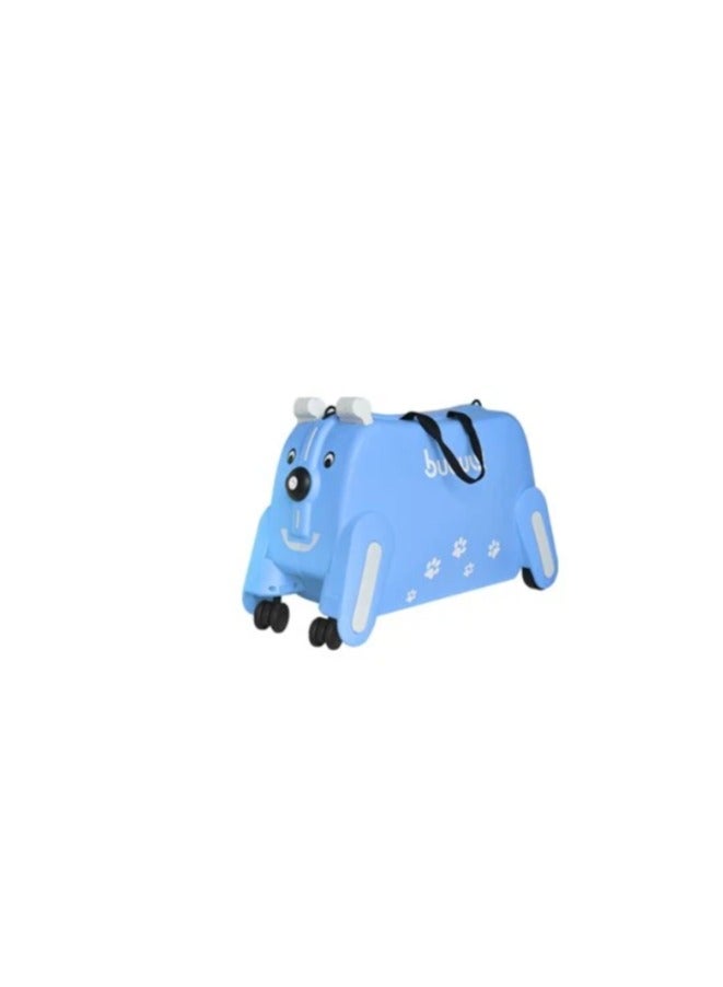 Cute Kids Trolley Bag Dog Shape Kid Toy Travel Luggage 1-8 age (Light Blue)