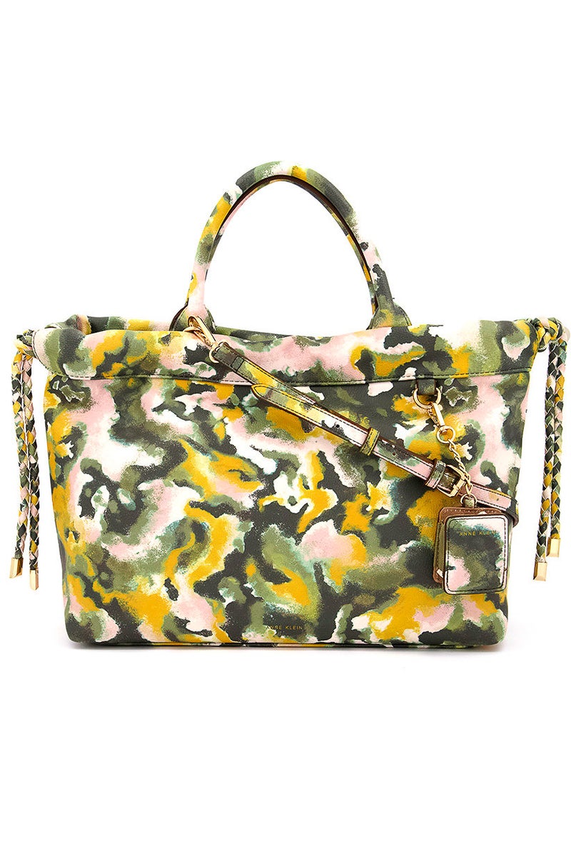 Women Printed Totes Bag 38 L x 27 H x 14 W cm, Green Combo